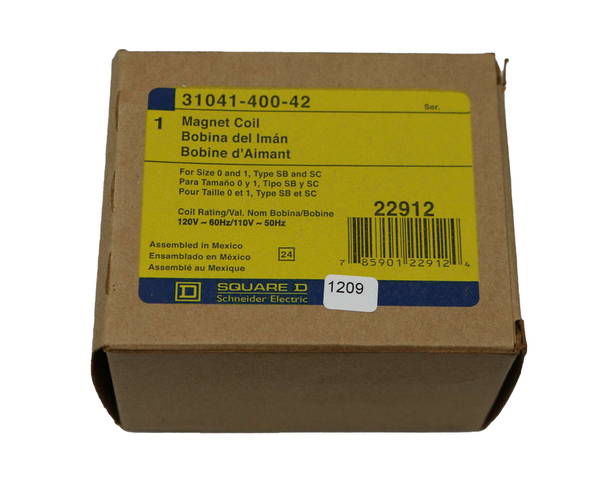 SQUARE D - 31041-400-42 - MAGNETIC COIL SIZE 0-1 120V