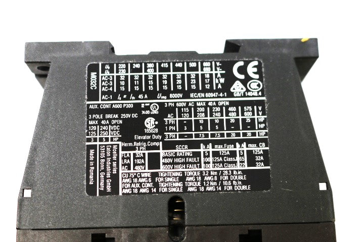 MOELLER ELECTRIC - XTCE032C10B - CONTACTOR