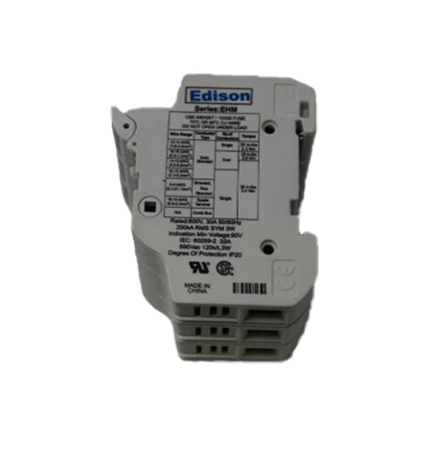 EDISON FUSE (EATON ELECTRICAL) - EHM3DIU-4 - FUSE HOLDER 3PH DIN RAIL