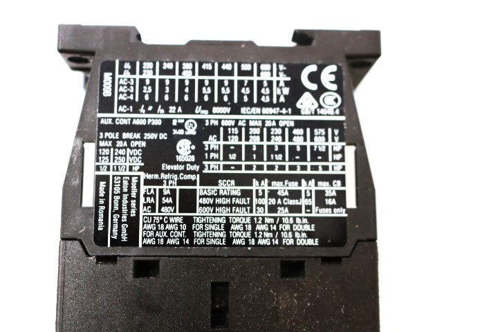 MOELLER ELECTRIC - DILM9-01 - CONTACTOR 24V 50/60Hz