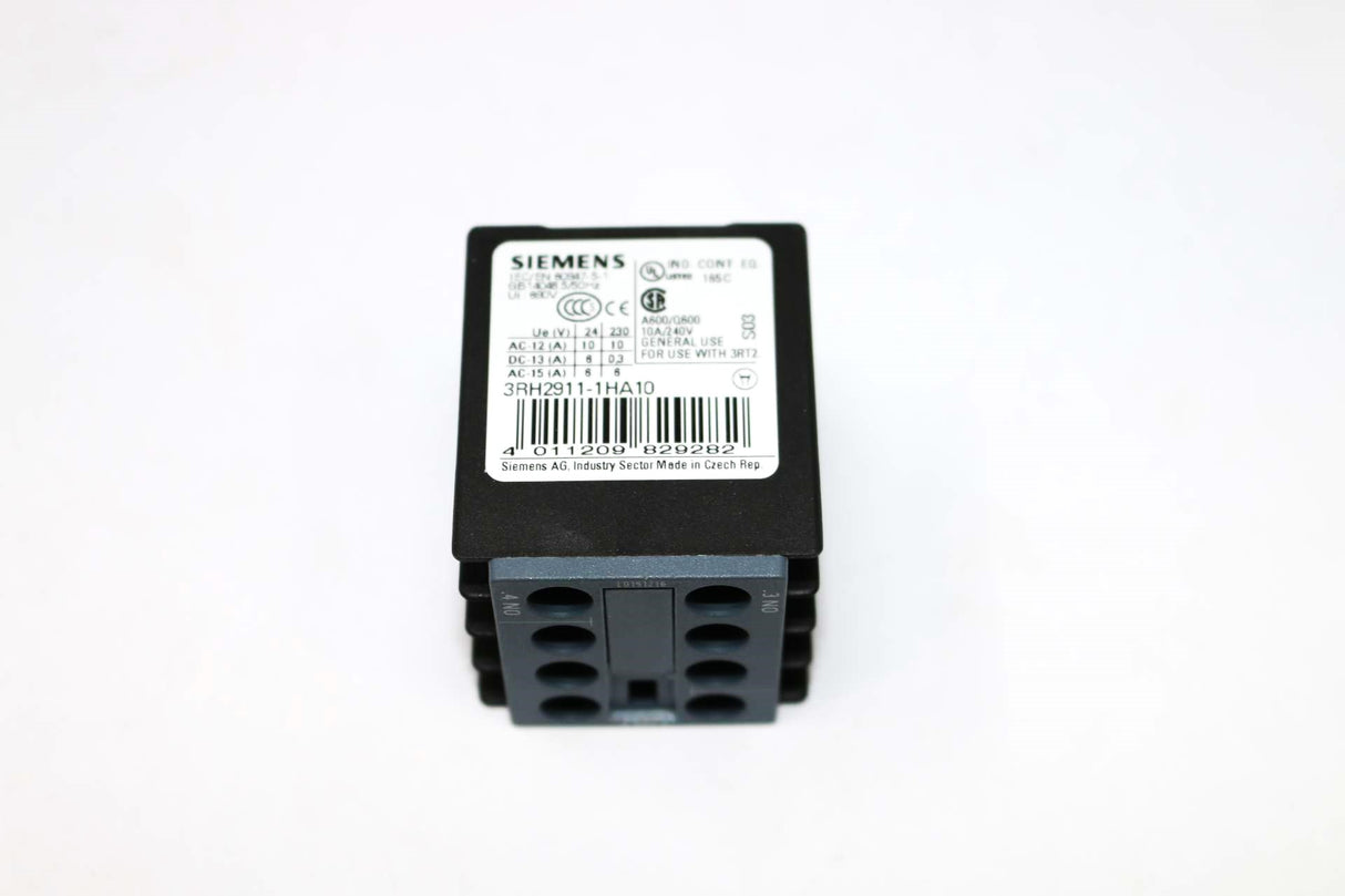 SIEMENS - 3RH2911-1HA10 - AUXILIARY CONTACTS 3RT20 SCREW TERMINALS
