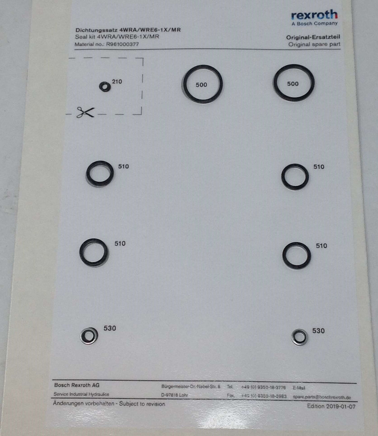 REXROTH - R961000377 - SEAL KIT