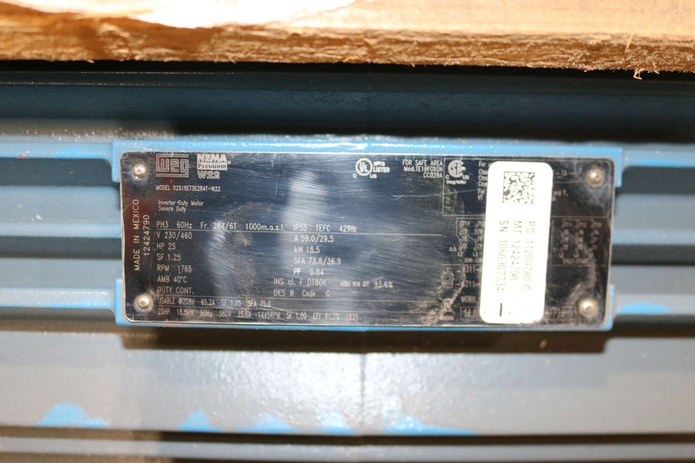 WEG - 12424790 - MOTOR ELECTRIC 18.5kW 230/460V 60Hz 3PH