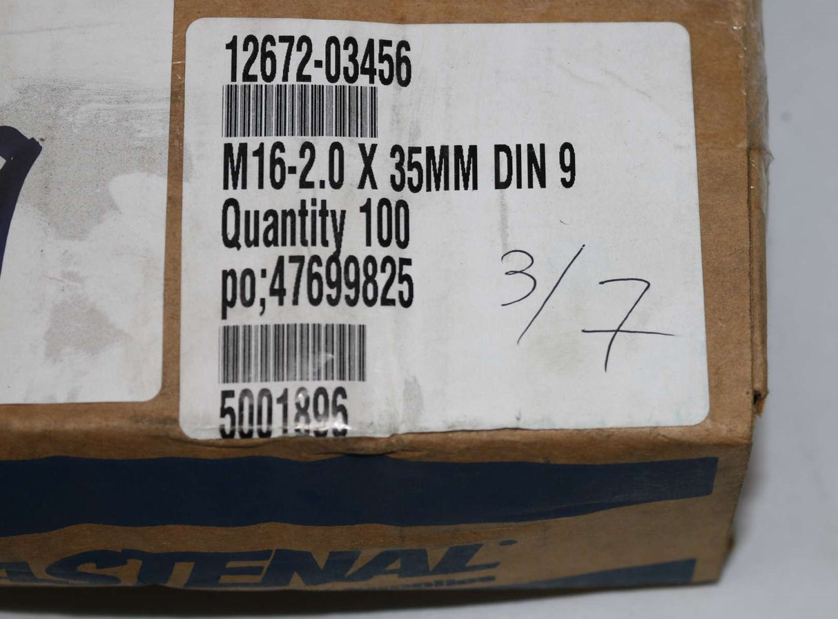 FASTENAL - 12672-03456 - SCREW CAP HEX N500 M16-2.0 X 35