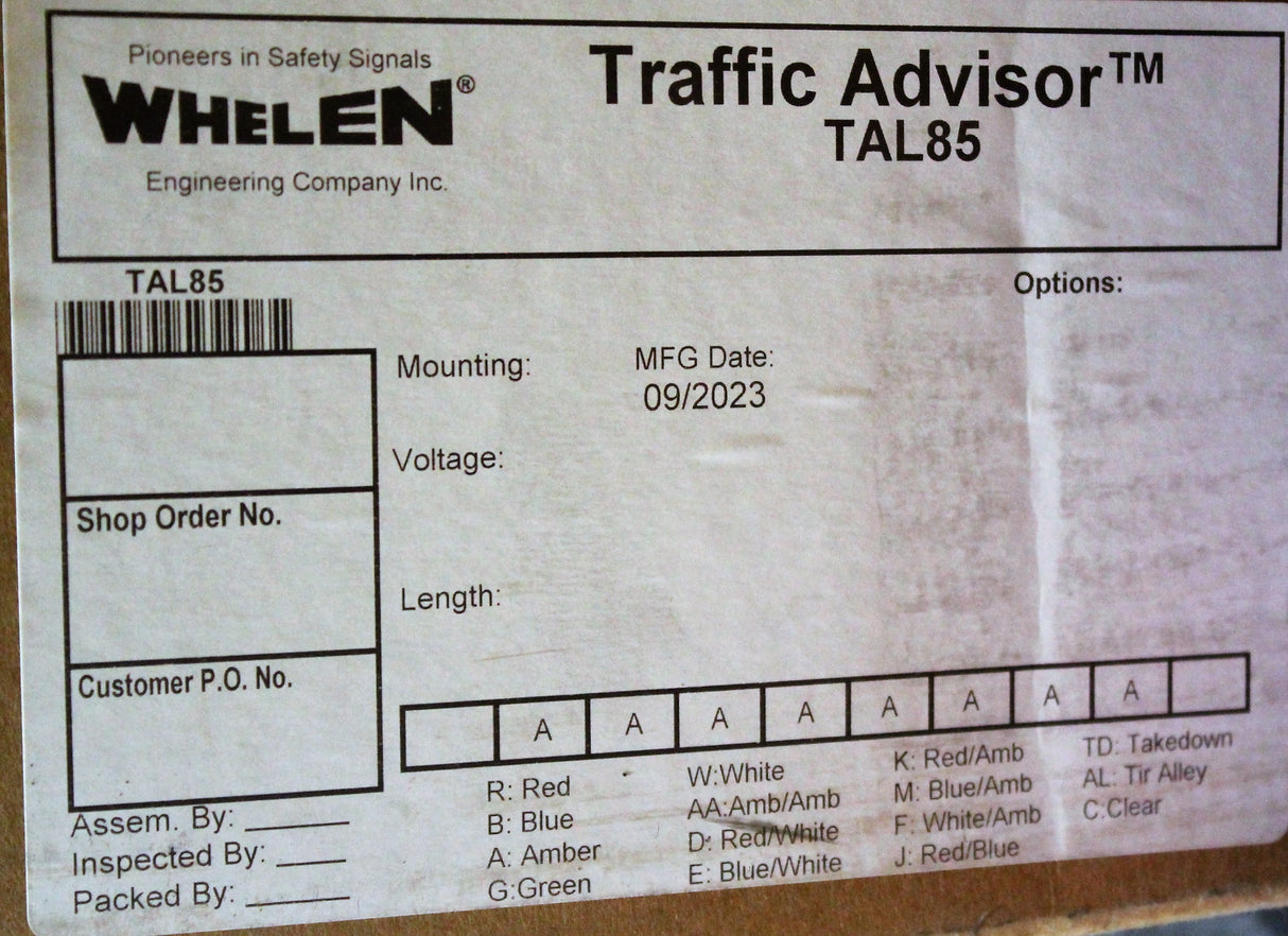 WHELEN - TAL85 - LIGHT TRAFFIC ADVISOR LOW PROFILE W| TACTL5 CONTRO