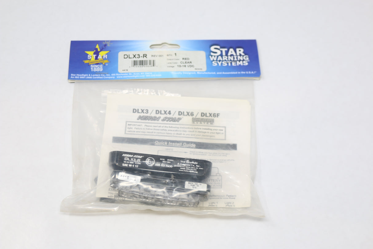 STAR WARNING SYSTEMS - DLX3-RED - LED FLASHING LIGHT