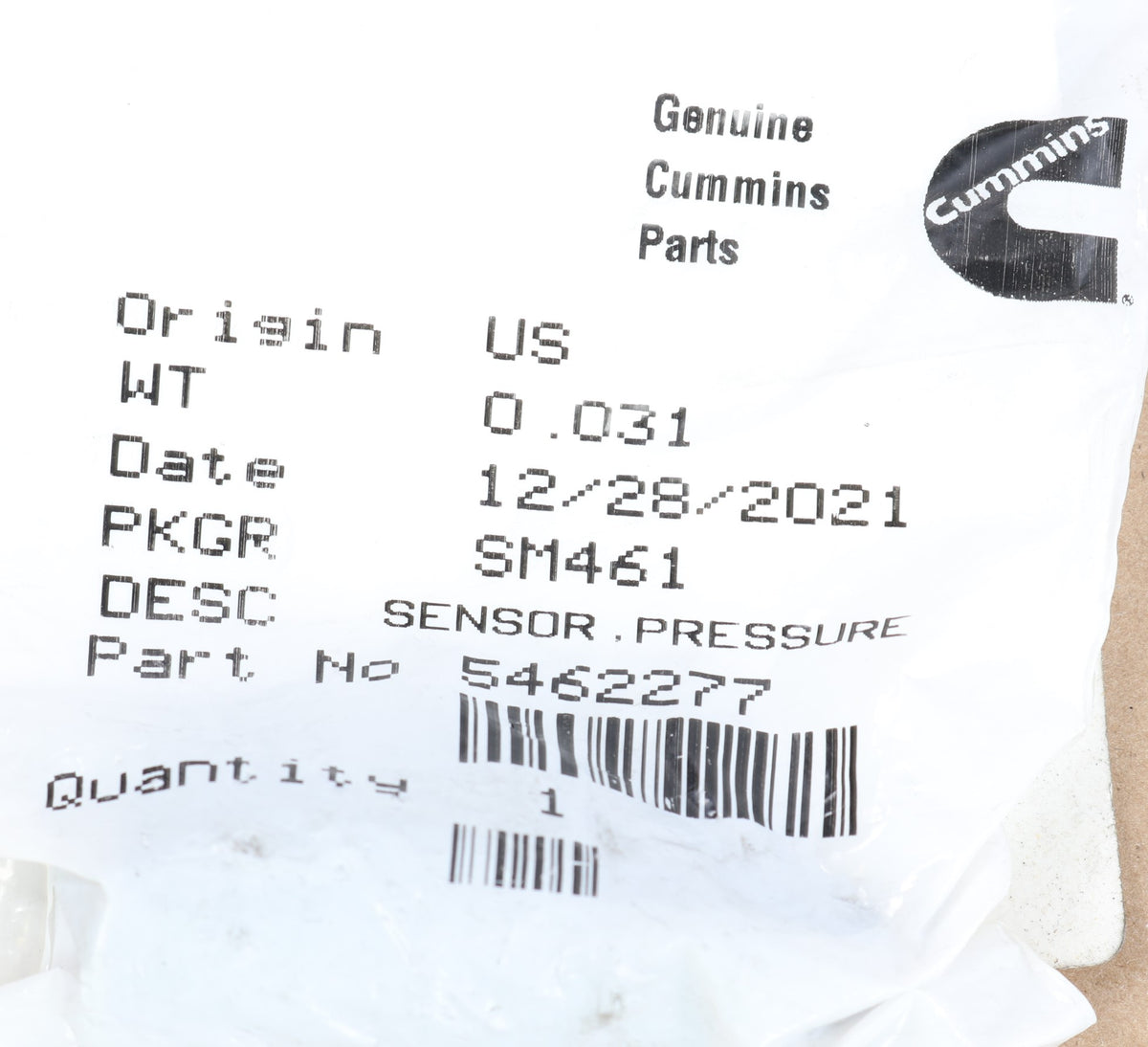 CUMMINS - 5462277 - CRANKCASE PRESSURE SENSOR