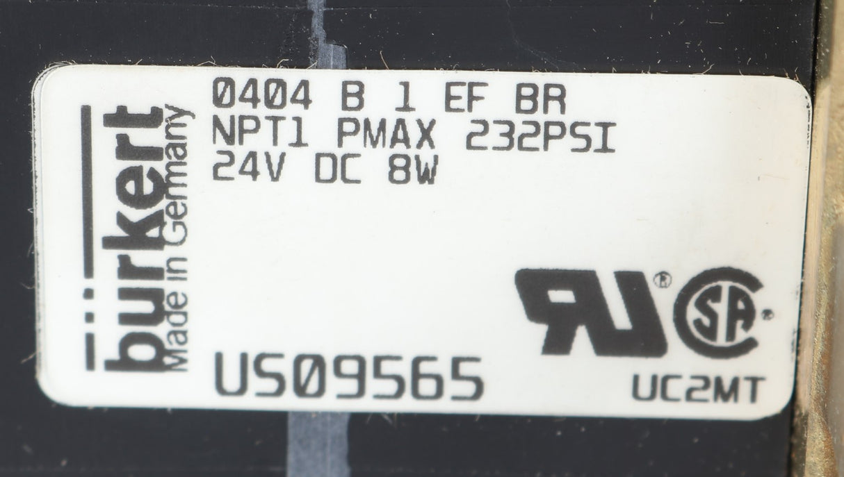 BURKERT - US09565 - CONTROL VALVE TW0-WAY1 SIZE