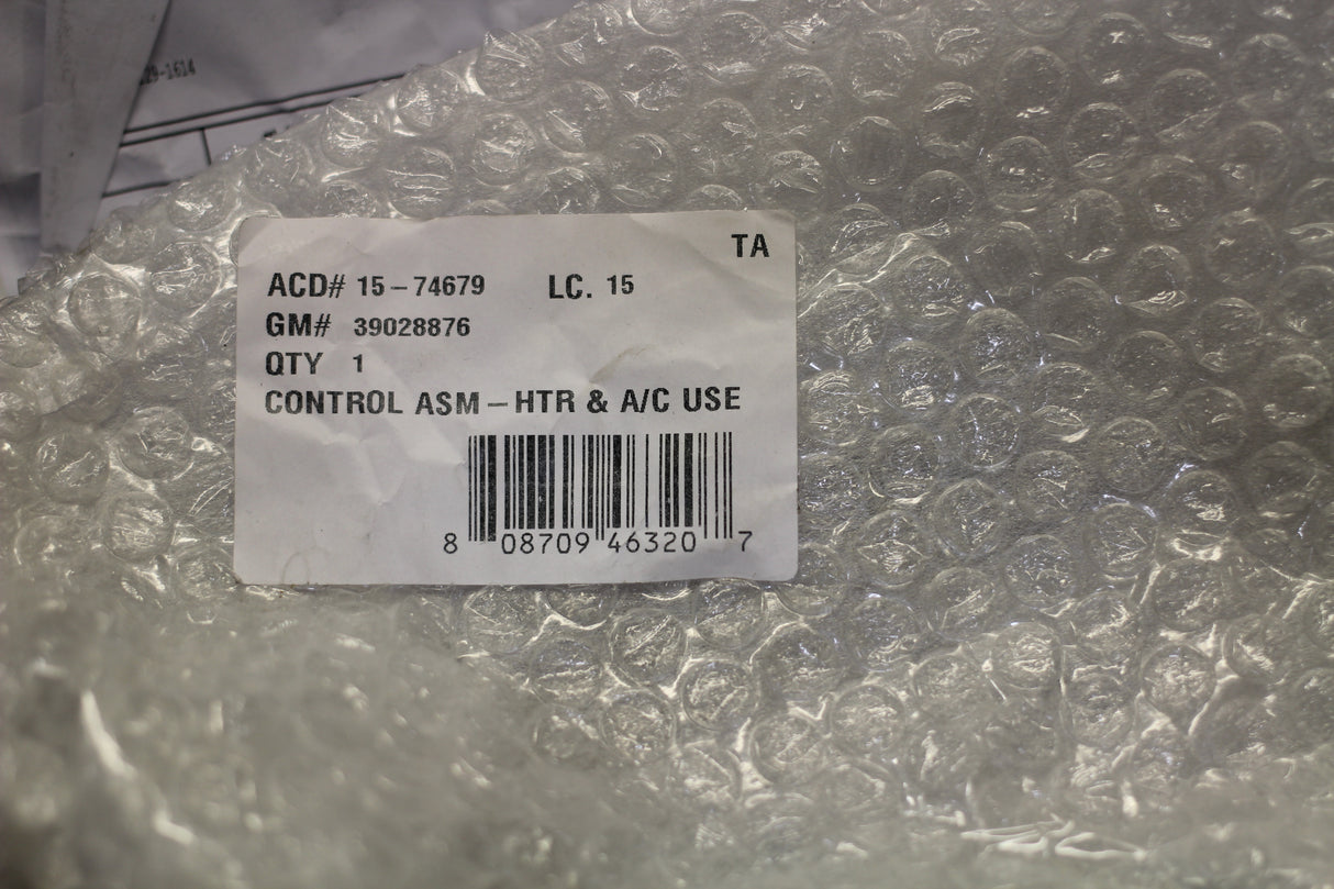 GM - 39028876 - HVAC CONTROL PANEL