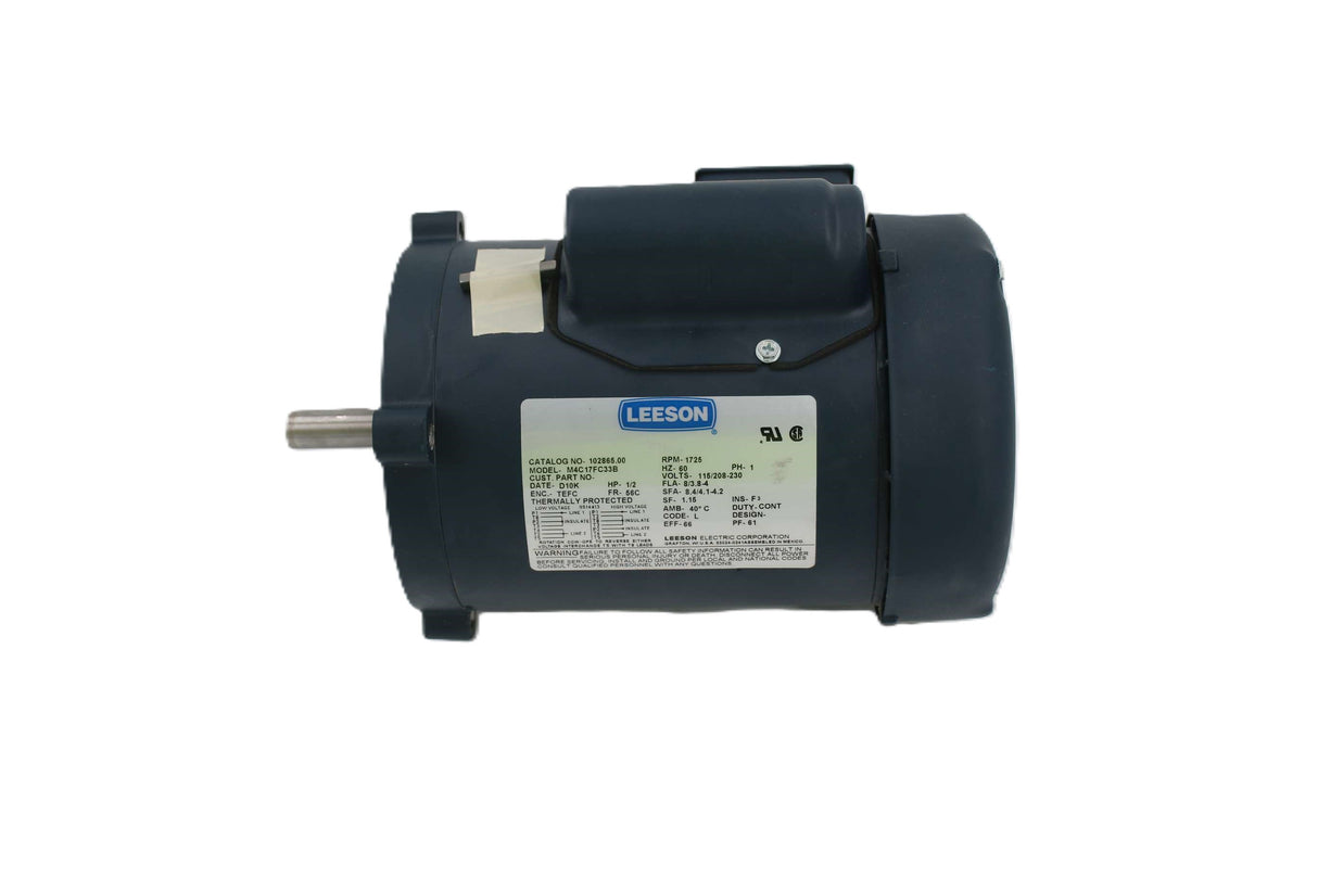 LEESON ELECTRIC MOTOR (REGAL REXNORD) - 102865.00 - ELECTRIC MOTOR 1/2HP 115/208-230V 60Hz 1PH