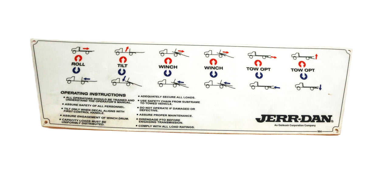 JLG - 7330000864 - DECAL CONTROL PANEL