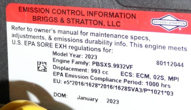 BRIGGS & STRATTON - 61E3770056J1 - Vanguard 37HP EFI Engine 993cc