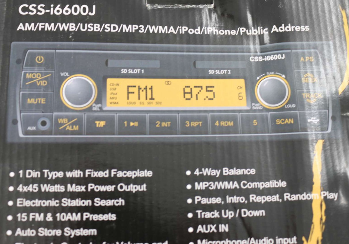 FREIGHTLINER - CSS-I6600J - RADIO - AM/FM/WB/USB/SD/MP3/WMA/IPOD/IPHONE