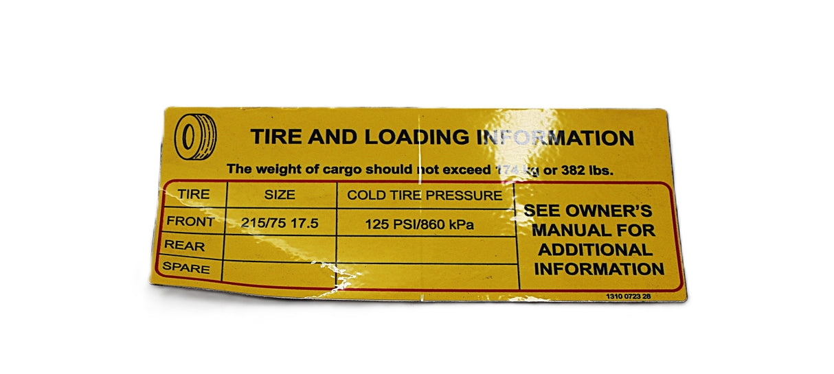 ATLAS COPCO - 1310072328 - LABEL:TIRE AND LOAD XAS S2LP