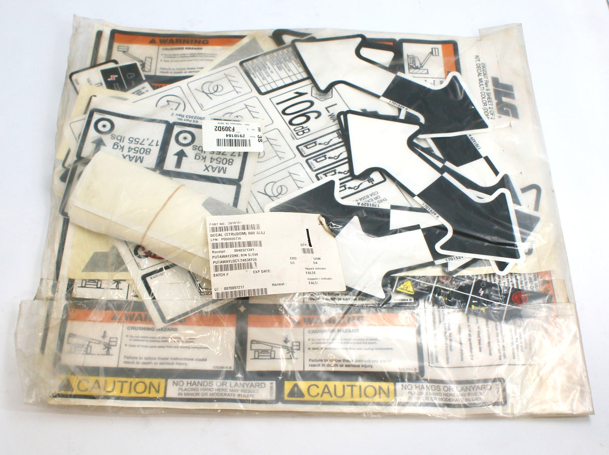JLG - 2910184 - DECAL (STR)(DOM) 800 A/AJ