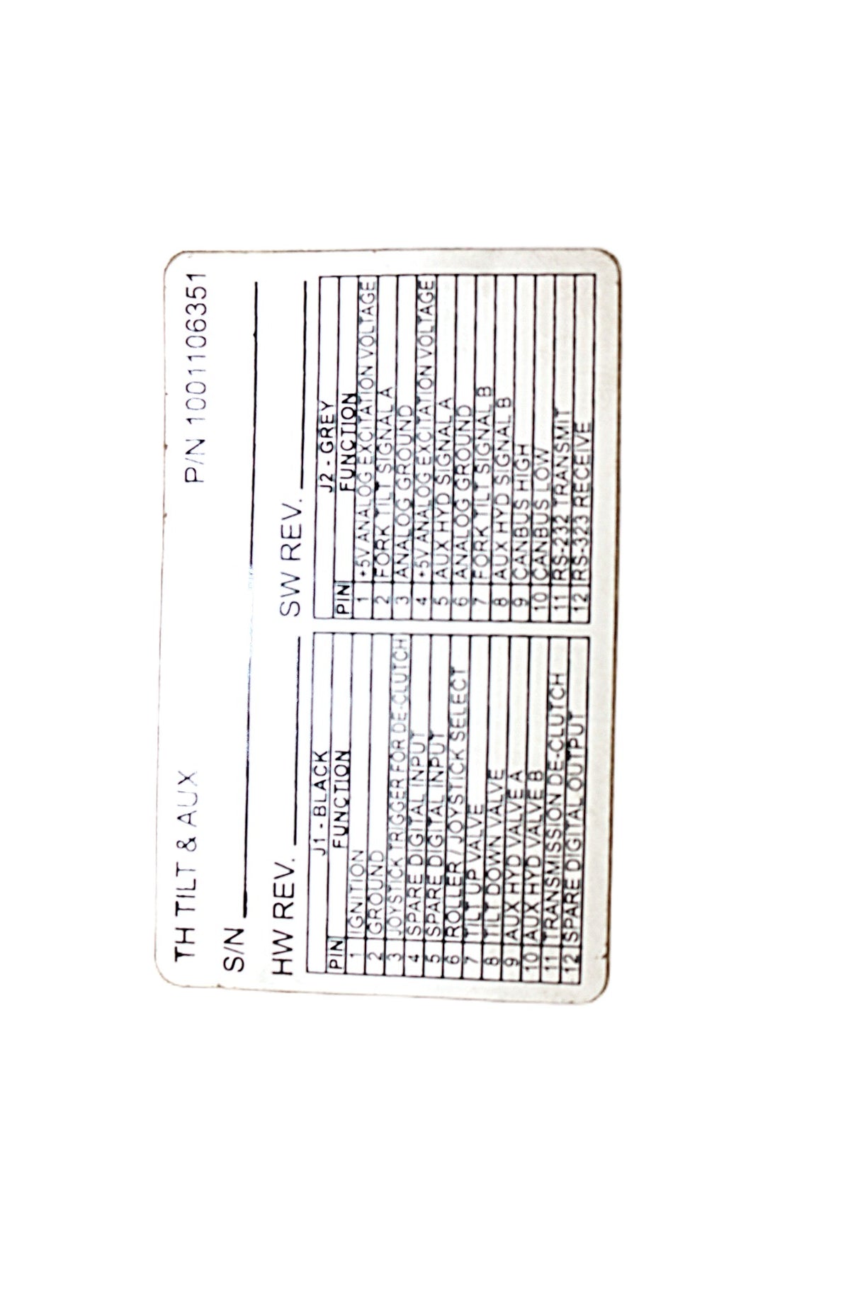 JLG - 1001106353 - DECALTH TILT & AUX