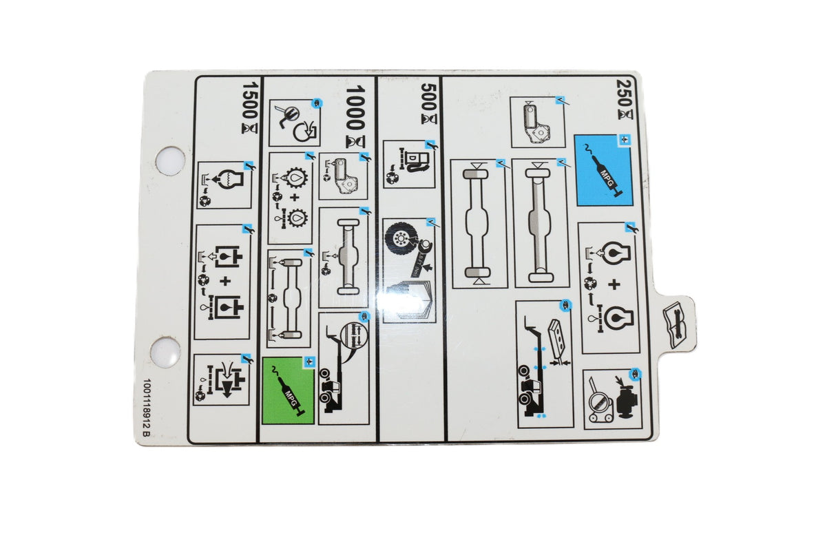 JLG - 1001118912 - DECALMAINTENANCE CHART