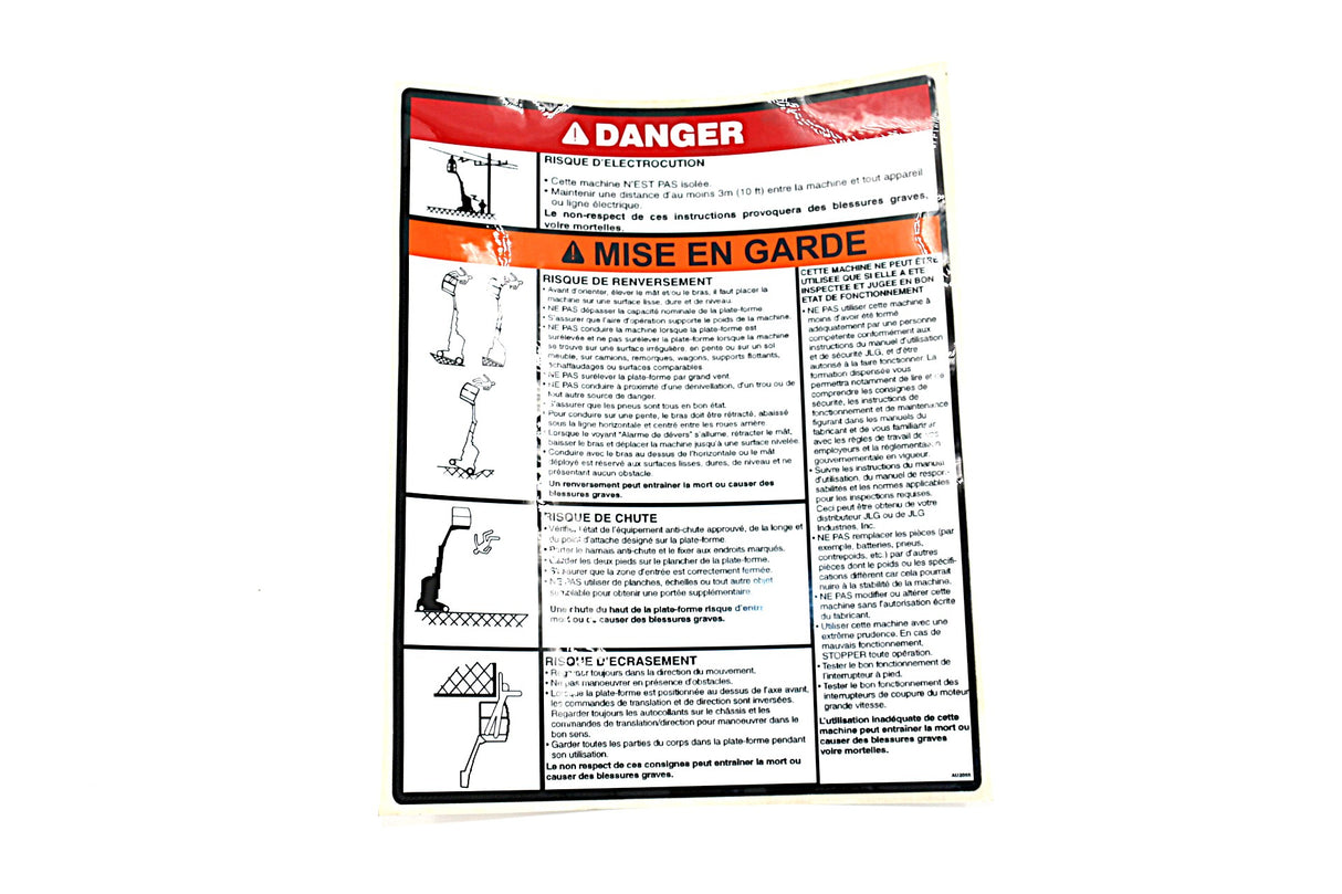 JLG - AU2055 - DECAL WARNING(CAN)