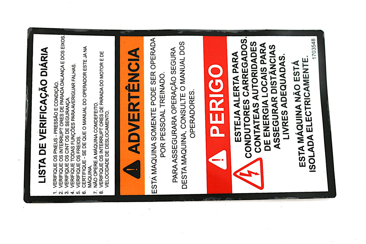 JLG - 1703548 - DECAL CAUTION (BRZ)