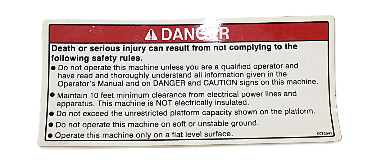 JLG - 70040522 - DECAL DANGER DO NOT OPERATE