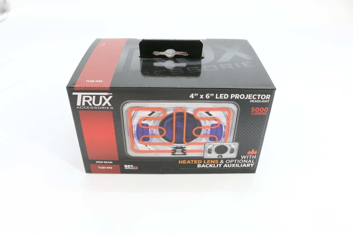 TRUX - TLED-H93 - 4"X 6" HEATED BACKLIT LED PROJECTOR HL - HIGH BEAM
