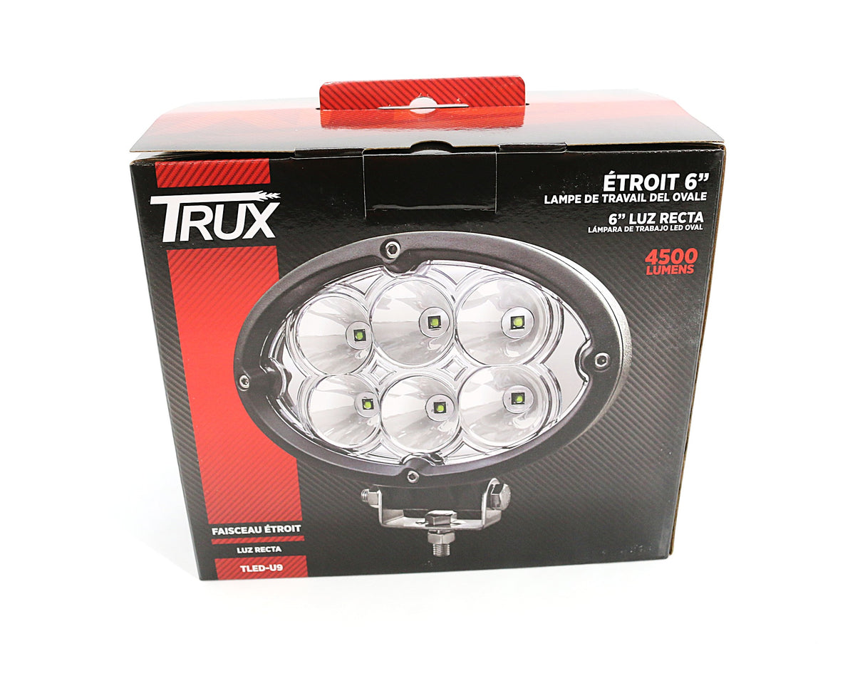 TRUX - TLED-U9 - UNIVERSAL WHITE CREE OVAL WORK LIGHT - CLEAR LENS