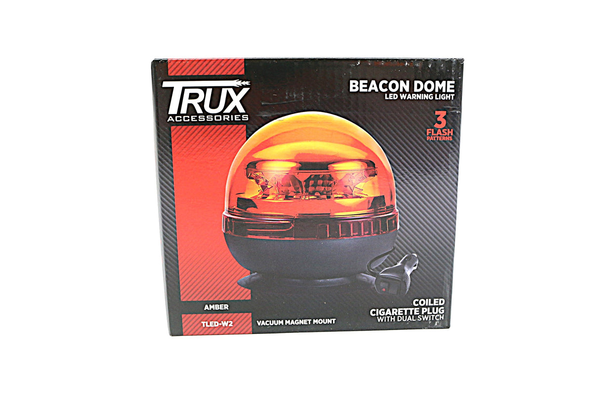 TRUX - TLED-W2 - AMBER DOME VACCUM MAGNETIC 3 FLASH BEACON LIGHT