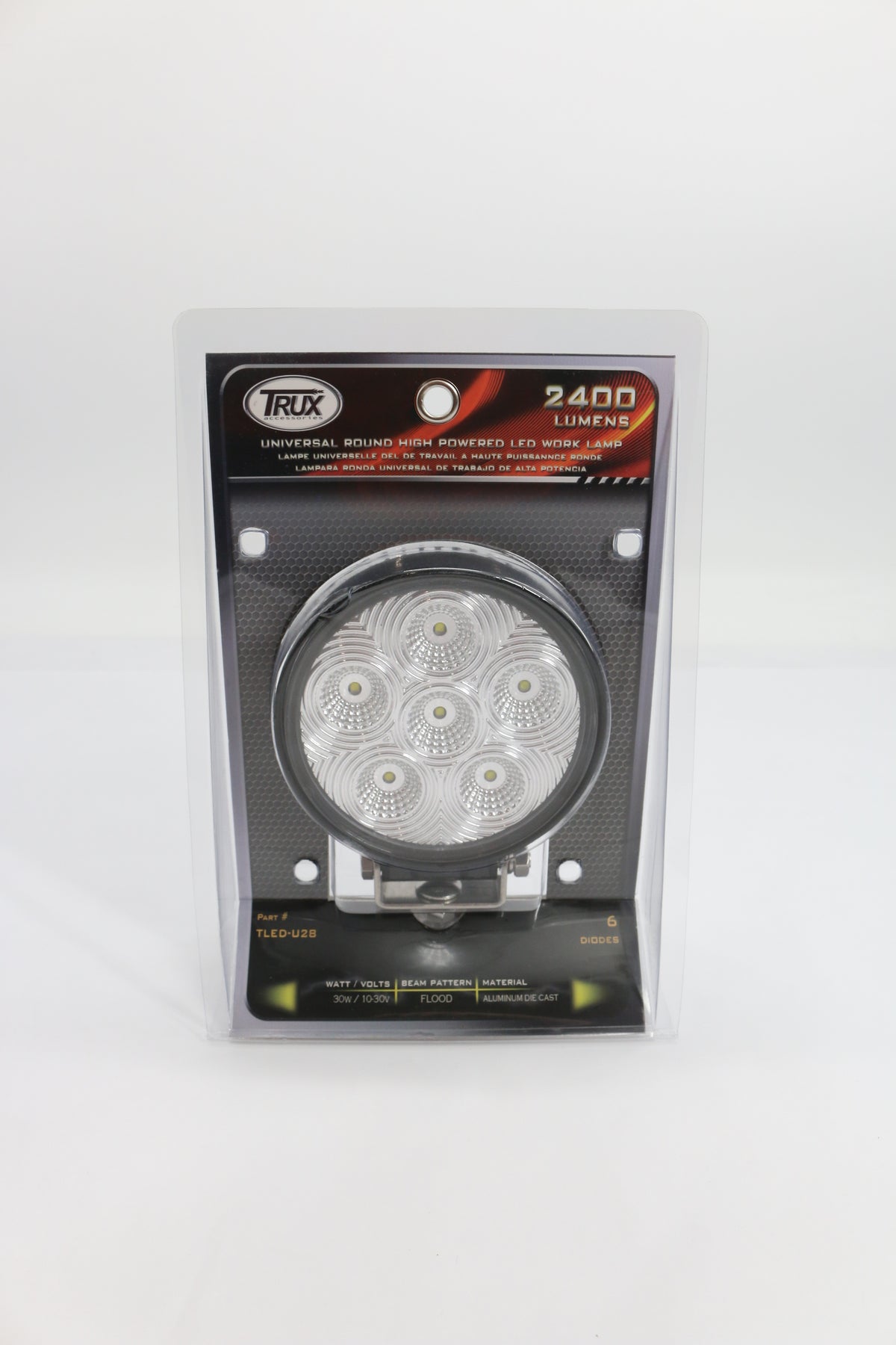 TRUX - TLED-U28 - UNIVERSAL WHITE ROUND WORK LIGHT W| FLOOD BEAM