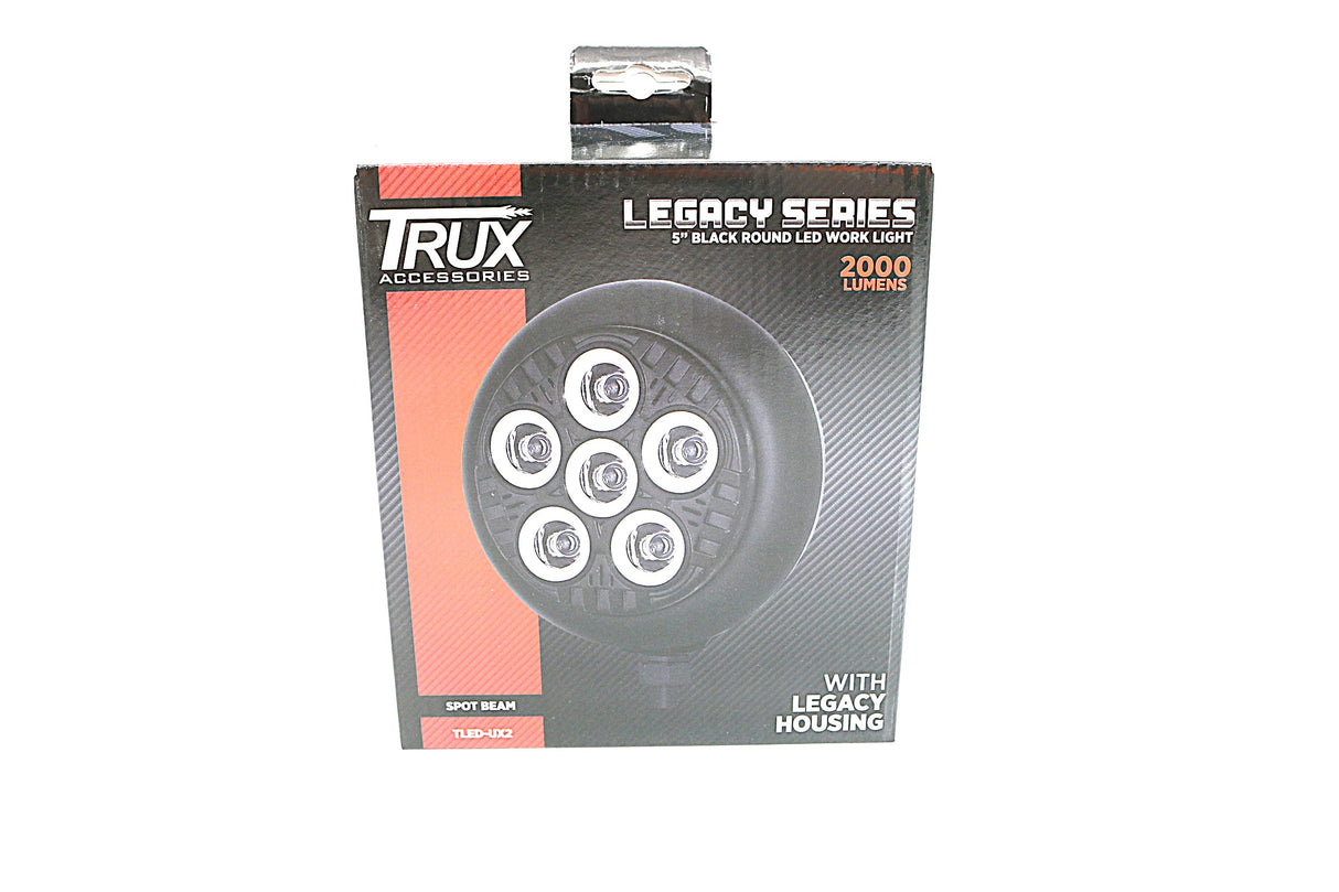 TRUX - TLED-UX2 - LEGACY SERIES ROUND LED WORK LIGHT W| BLACK FRONT