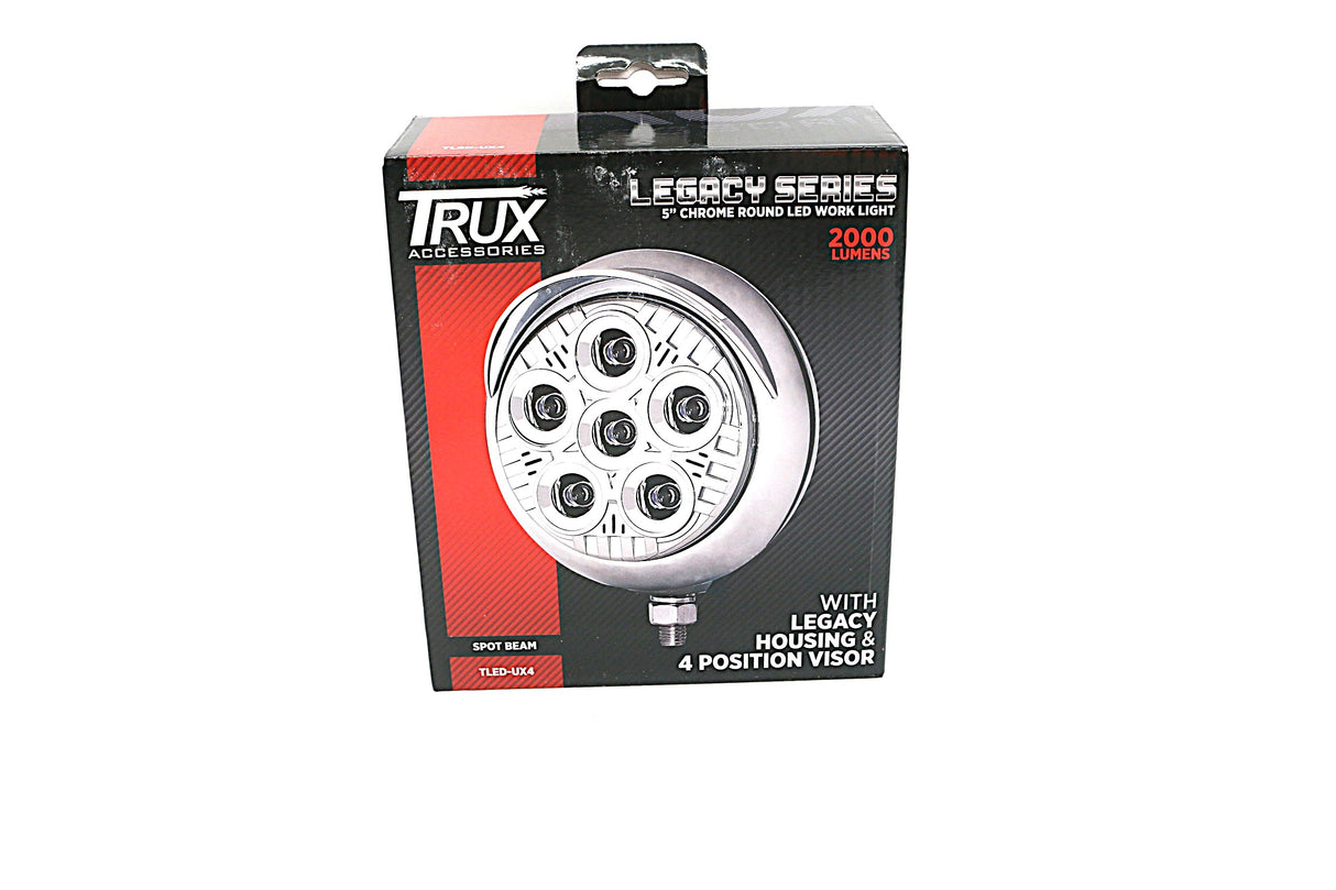 TRUX - TLED-UX4 - LEGACY SERIES ROUND LED WORK LIGHT W| CHROME FRONT