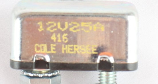 COLE HERSEE - 30137-25 - BREAKER 12V 25AMP W/O MOUNTING HARDWARE