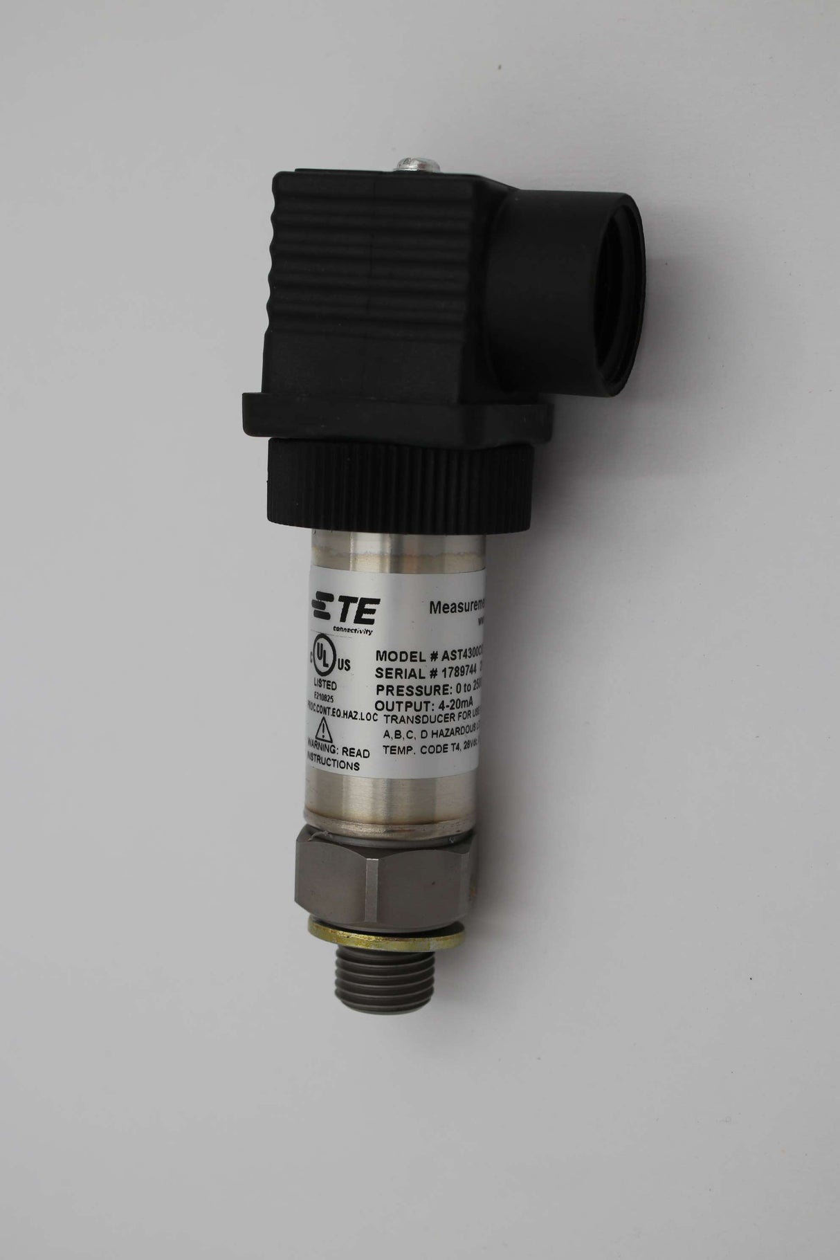 TE CONNECTIVITY - 11106329-00 - TRANSDUCER PRSS 0-2500 PSI 1/4
