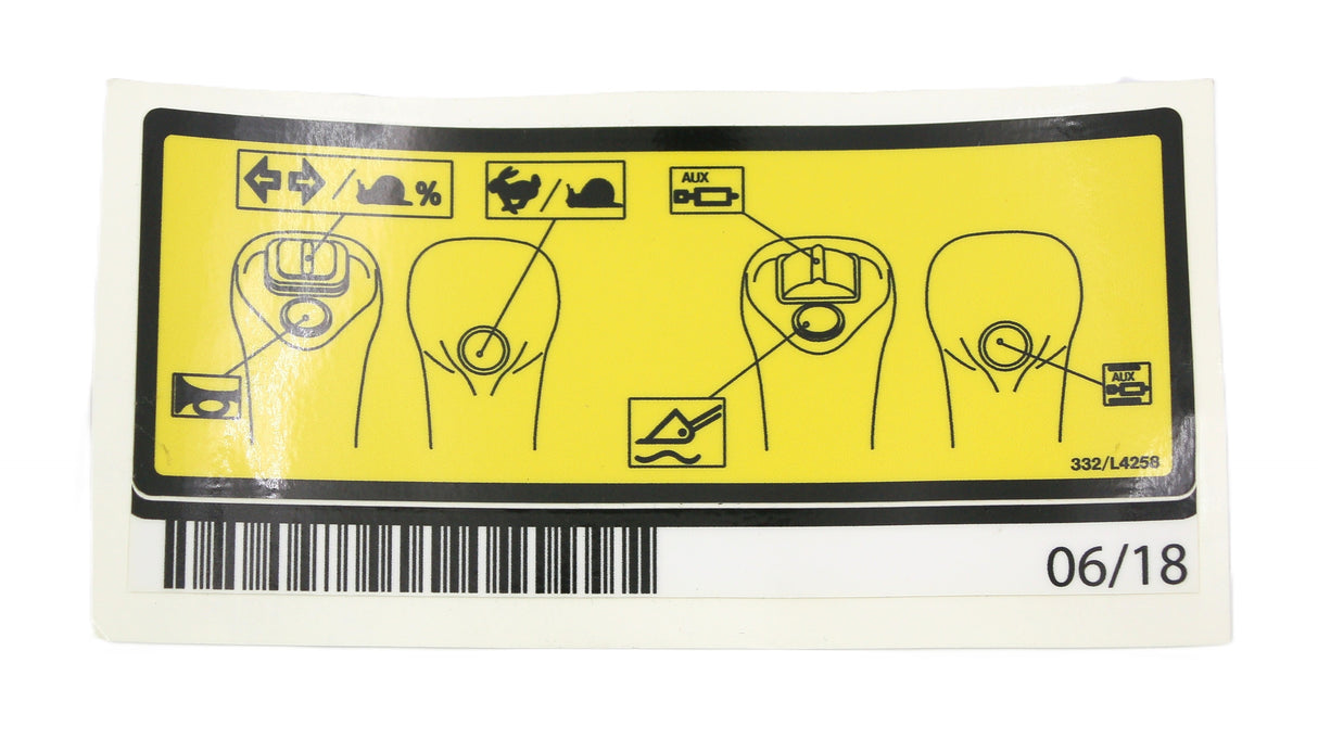 JCB - 332/L4258 - INSTRUCTION DECAL 3 WAY I
