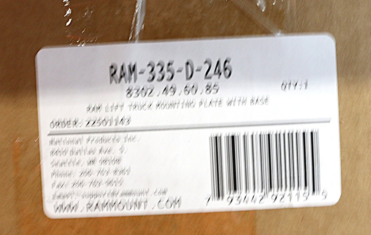 RAM - RAM-335-D-246 - RAM LIFT TRUCK MOUNTING PLATE W/ BASE