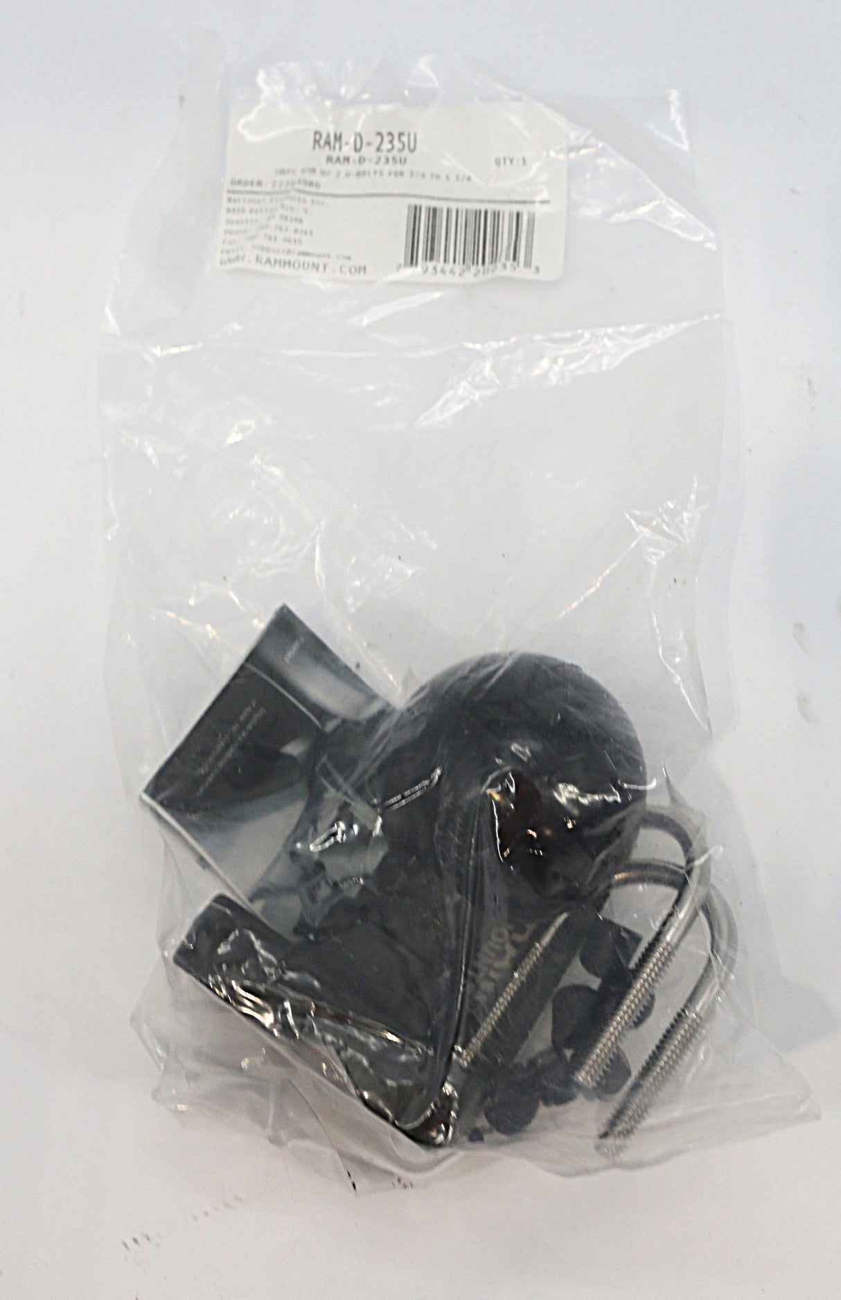 RAM - RAM-D-235U - RAM W/ 2 U-BOLTS FOR 1-1/4