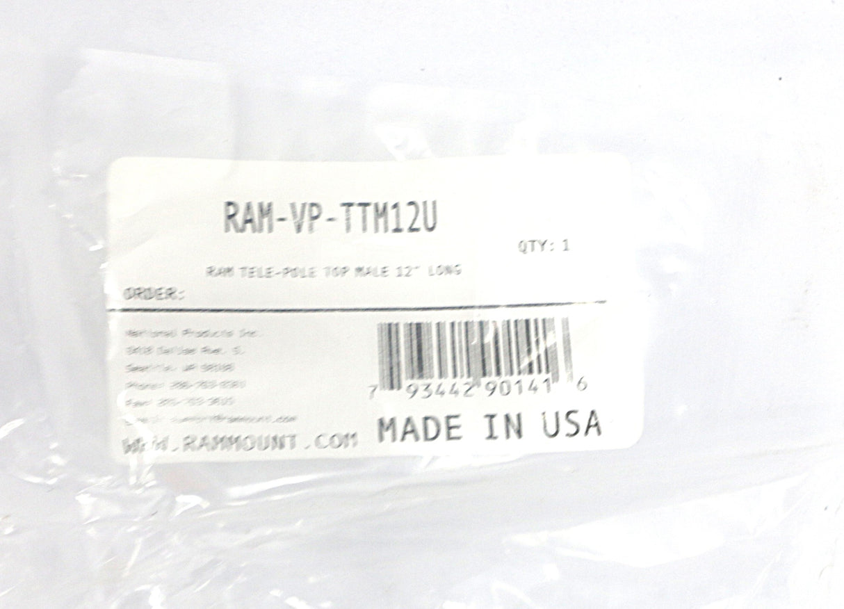 RAM - RAM-VP-TTM12U - RAM TELE-POLE TOP MALE 12" LONG