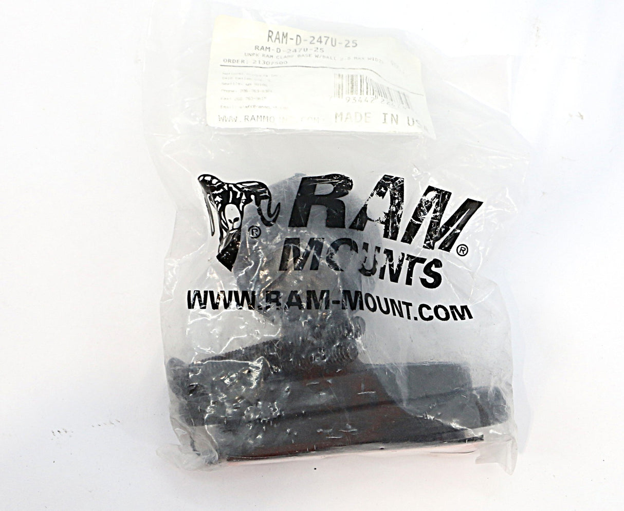 RAM - RAM-D-247U-25 - RAM CLAMP BASE W/ BALL 2.5 MAX WIDTH