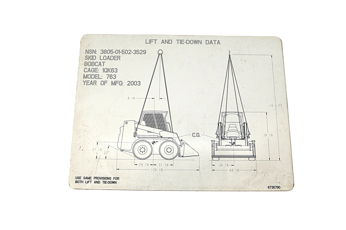 BOBCAT - 6735790 - METAL ADHESIVE PLATE
