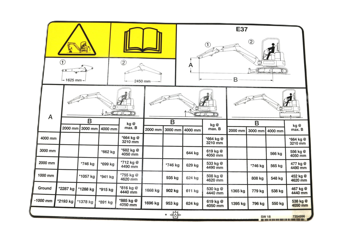 BOBCAT - 7354996 - DECAL LIFT CAPACITY