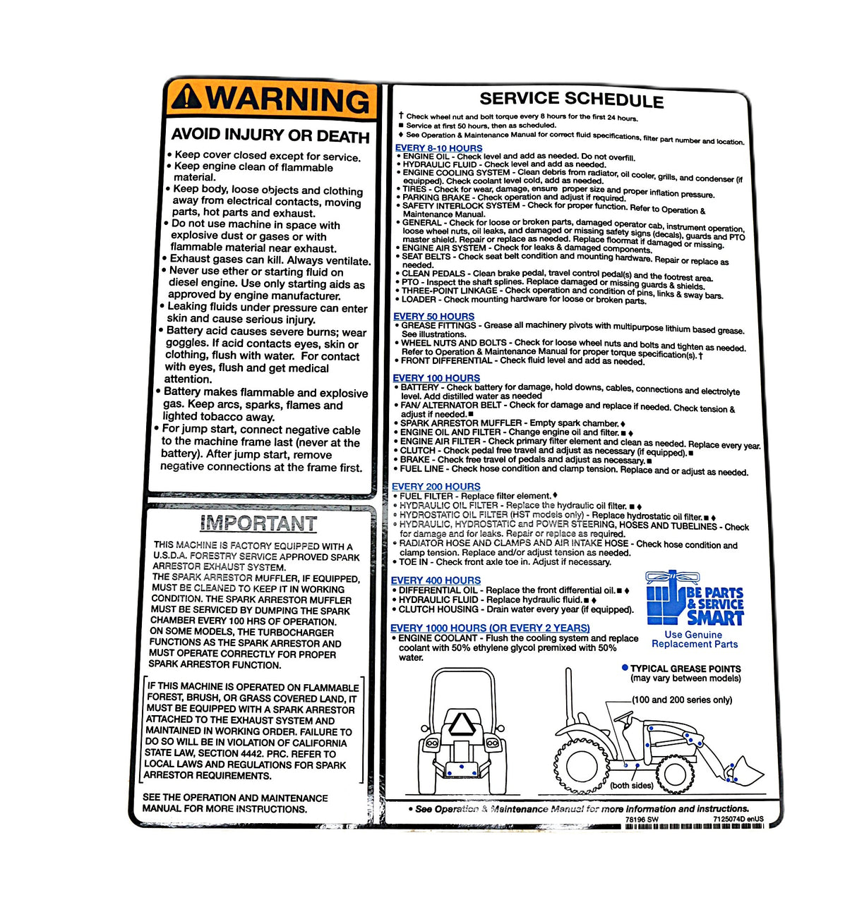 BOBCAT - 7125074 - DECAL - SERVICE