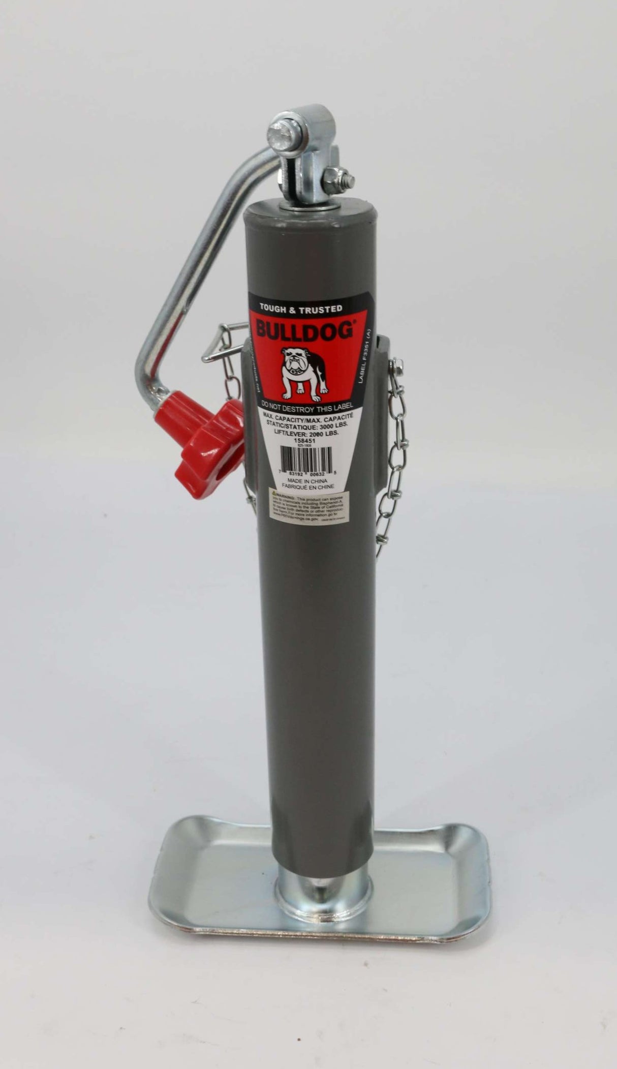 BULLDOG (HORIZON GLOBAL) - 158451 - ROUND TRAILER JACK - SIDE MOUNT - 2000 LBS LIFT
