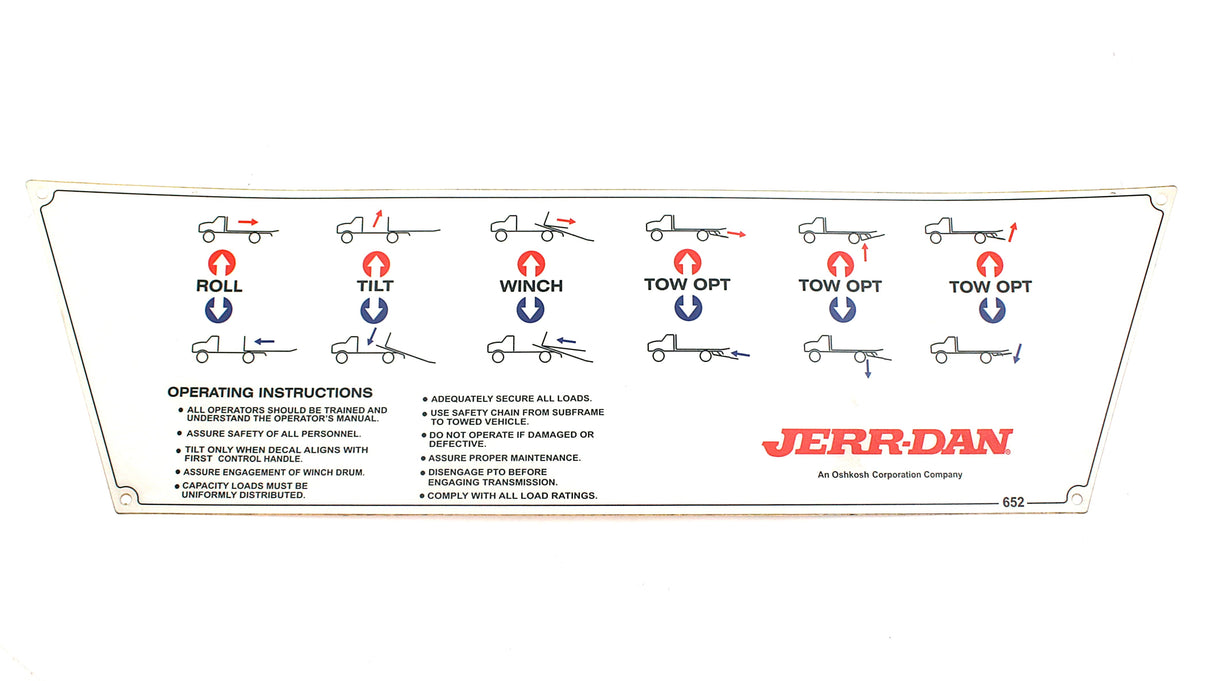 JERR-DAN - 7330000652 - DECAL CNTRL PANEL 6 BANK RTL L