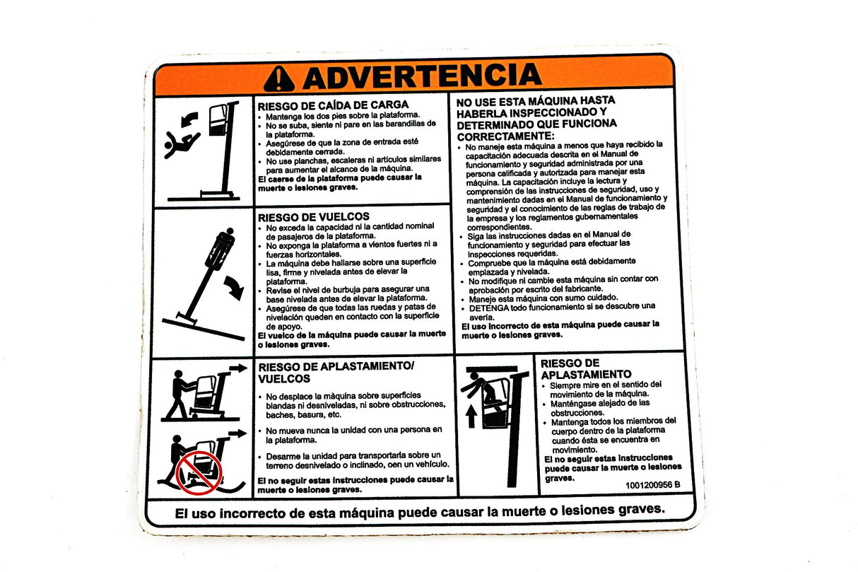 JLG - 1001200956 - DECAL - SUMMARY