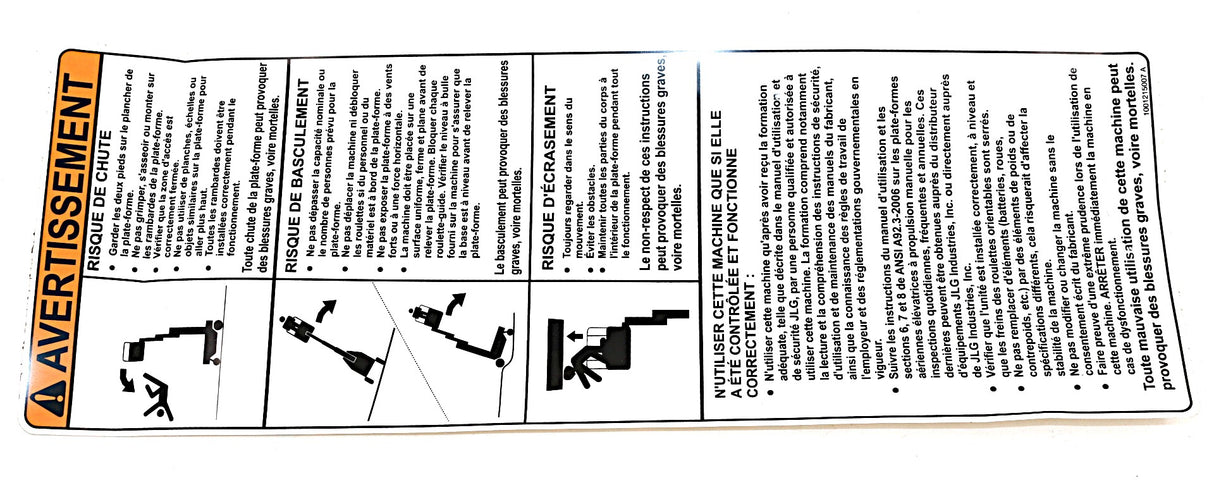 JLG - 1001215007 - DECAL - WARNING