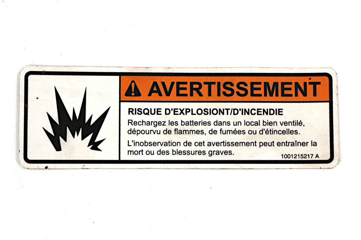 JLG - 1001215217 - DECAL - WARNING EXPLOSION FIRE