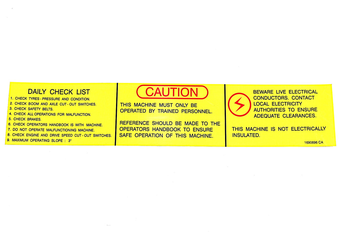 JLG - 1690696 - DECAL - CAUTION