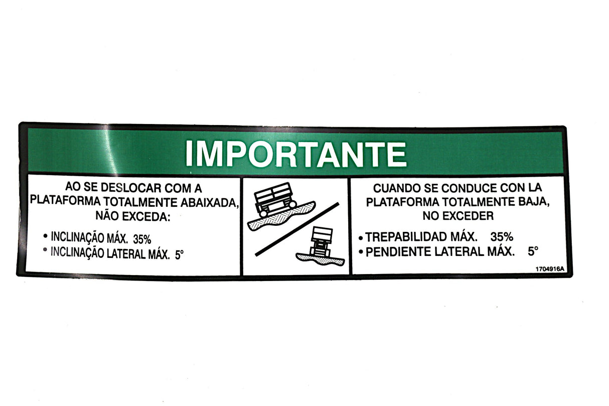 JLG - 1704916 - DECAL - GRADEABILITY