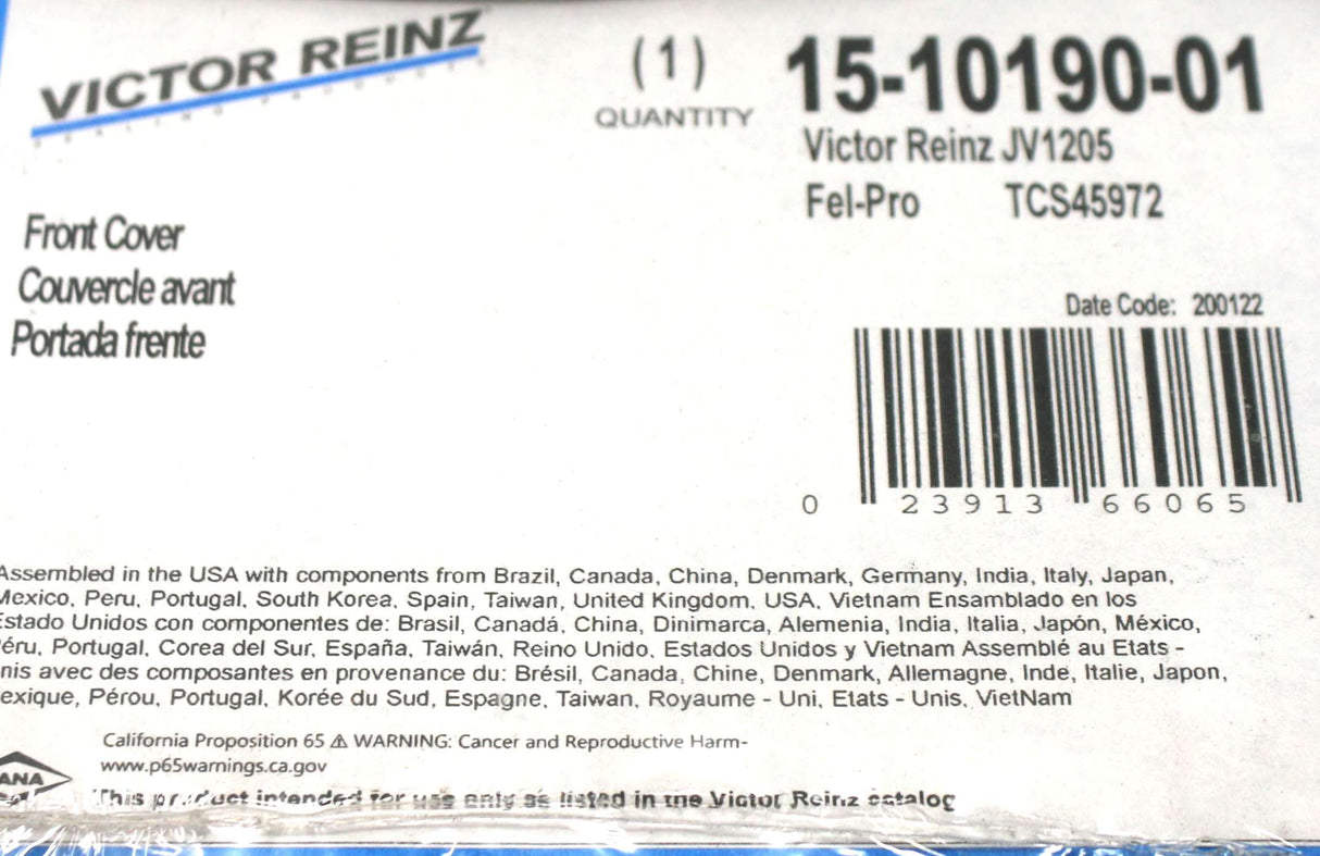 VICTOR REINZ - 15-10190-01 - GASKET SET - ENGINE TIMING COVER MAHLE JV1205