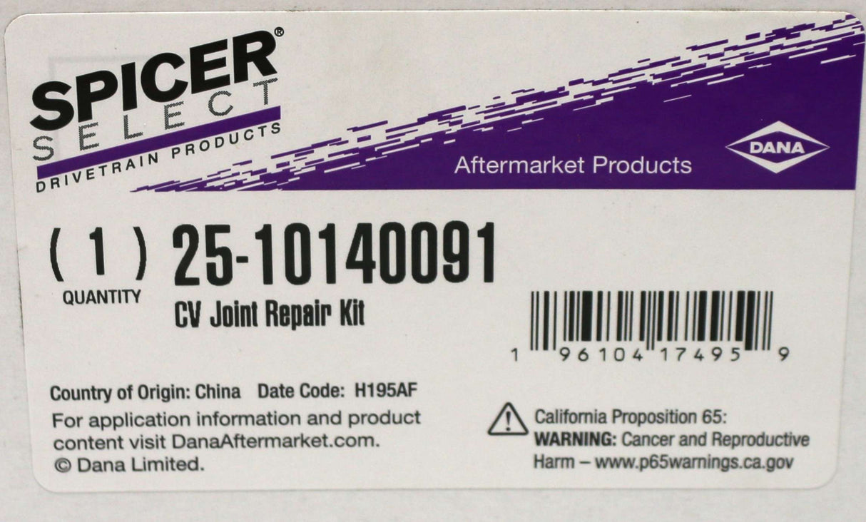 DANA SPICER - 25-10140091 - CV JOINT REPAIR KIT