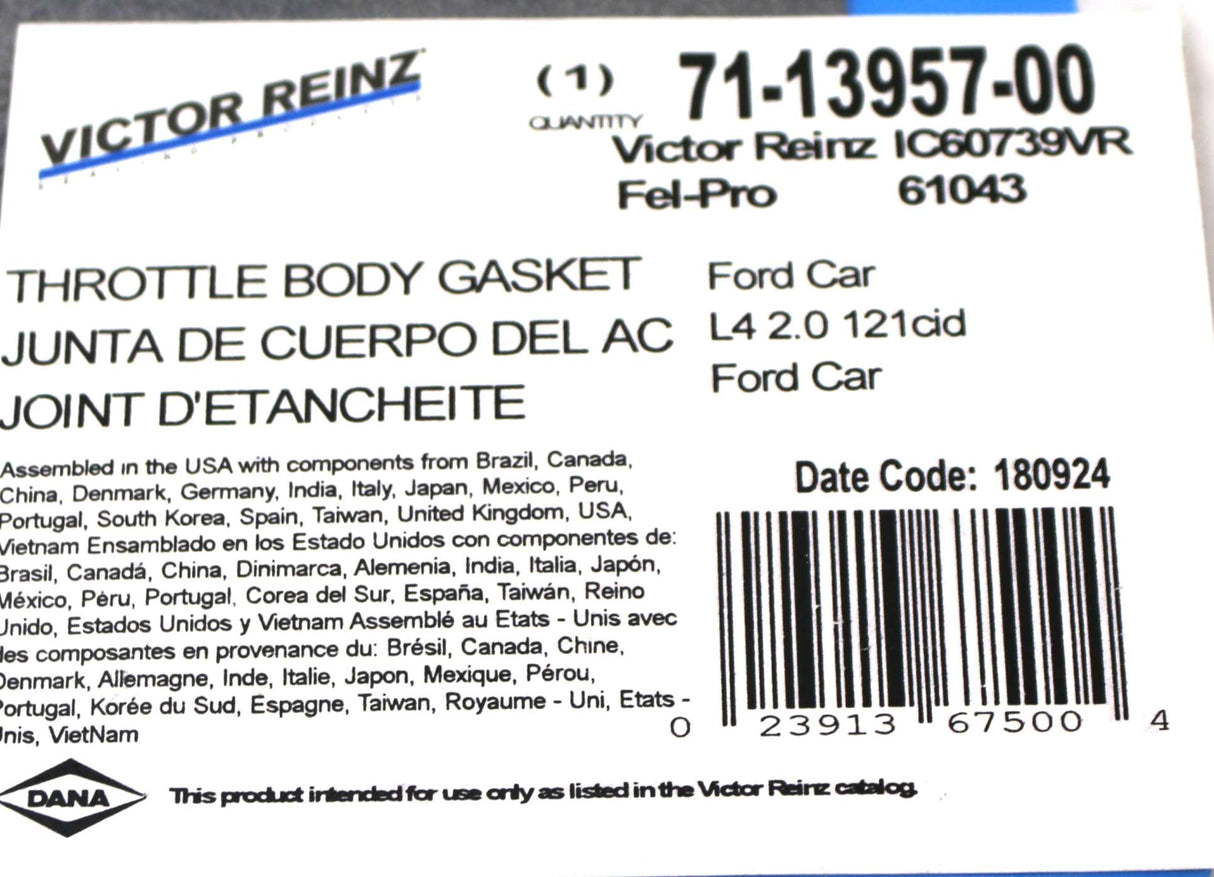 VICTOR REINZ - 71-13957-00 - THROTTLE BODY GASKET